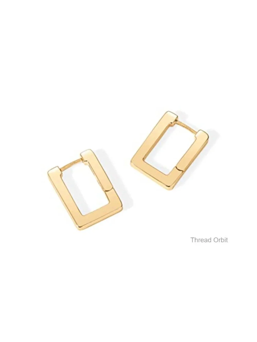 14K Gold Plated 925 Sterling Silver Post Square Hoop Earrings Geometric